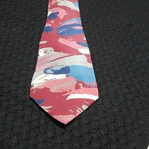 VTG J.T.Beckett men's burgundy/blue/gray silk tie